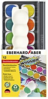 Verfdoos Eberhard Faber Winner 12 kleuren incl. mengpalet