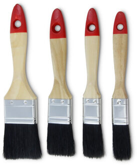 Verfkwasten set - 4-delig - hout - synthetisch/natuurlijk - 20-50 mm - schilderen