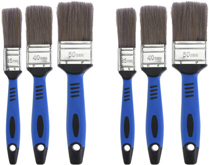 Verfkwasten set van 6x stuks - 25/40/50 mm breed - schilderen - verfbenodigdheden