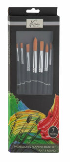 Verfpenselen set - 7x - hout/varkenshaar - kwastenset/knutselen