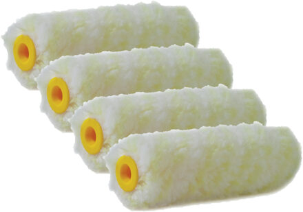 Verfrollers - 4x - anti spatten - 10 x 4 cm - polyamide - pluisvrij - Verfspullen - Schilderen