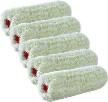 Verfrollers - 5x stuks - pluisvrij - vacht - anti-spat - 9x18 cm