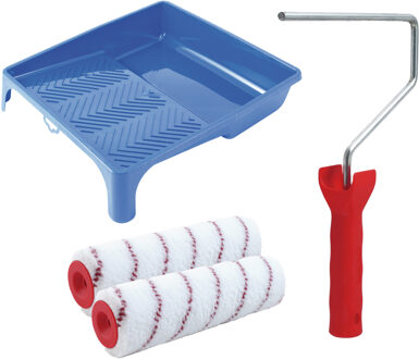 Verfrollers schilderen set - met beugel en verfbak - 2x anti spat rollers - breedte 25 cm