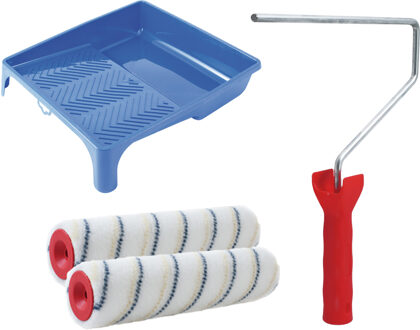 Verfrollers set - beugel - doseer verfbak - 2x anti spat rollers - 25cm breed - schilderen