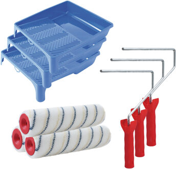 Verfrollers set - beugel - doseer verfbak - 3x anti spat rollers - 25cm breed - schilderen