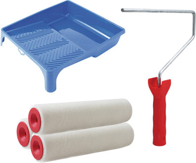 Verfrollers set - beugel - doseer verfbak - 3x anti spat rollers - 25cm breed - schilderen