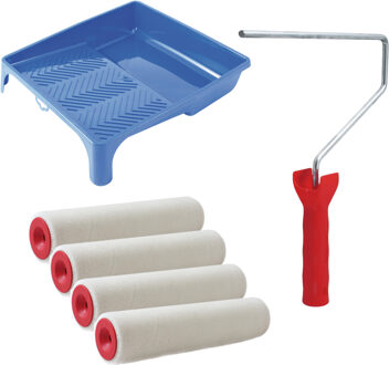 Verfrollers set - beugel - doseer verfbak - 4x anti spat rollers - 25cm breed - schilderen