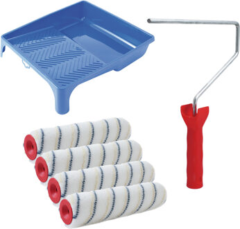 Verfrollers set - beugel - doseer verfbak - 4x anti spat rollers - 25cm breed - schilderen