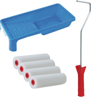 Verfrollers set - beugel - doseer verfbak - 4x rollers - 10cm breed - schilderen
