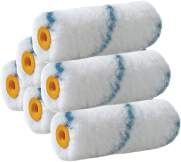 Verfrollers vacht - 6x - anti spat - 4 x 10 cm - Nylon - Pluisvrij - Verfspullen