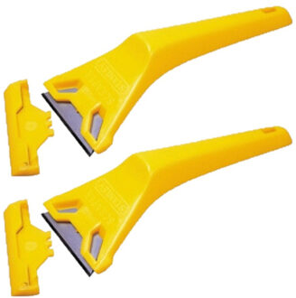 Verfschraper / verfkrabber met Stanley mesje in plastic houder - 2x - Verf verwijderen