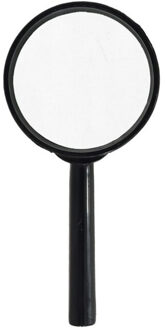 Vergrootglas/loep - zwart - kunststof/glas - D75 mm - speelgoed