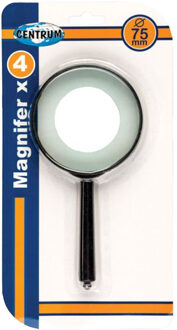 Vergrootglas/loep - zwart - kunststof/glas - D75 mm