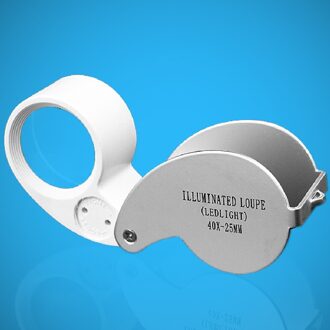 Vergrootglas Verlichte Led Light Juwelier Loep Folding Vergrootglas 40X25 Mm 40X Intrekbare Vergrootglas
