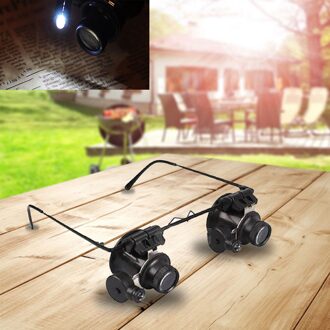 Vergrootglazen 20X Eye Sieraden Horloge Reparatie Vergrootglas Bril Met Licht Horloge Microscoop Meting Gereedschap