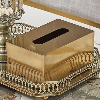 Vergulde Metalen Tissue Doos Fawn Decoratie Doos Magneet Adsorptie Dier Servetten Organizer Eettafel Thuis Decoratie Moderne B-rechthoek