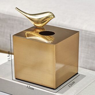 Vergulde Metalen Tissue Doos Fawn Decoratie Doos Magneet Adsorptie Dier Servetten Organizer Eettafel Thuis Decoratie Moderne