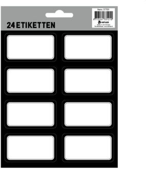 Verhaak Etiketten Papier Zwart/wit 24 Stuks