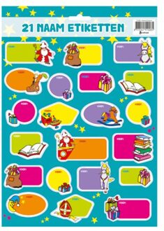 Verhaak Naametiketten Sinterklaas Junior Veelkleurig 21 Stuks