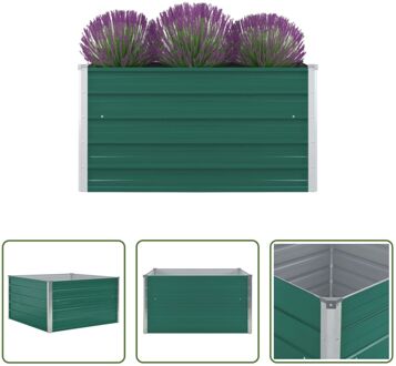 Verhoogd tuinbed - Gegalvaniseerd staal - 100x100x45 cm - Groen