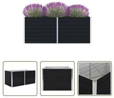 Verhoogd Tuinbed - Gegalvaniseerd Staal - 160 x 80 x 45 cm - Antraciet Grijs