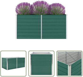 Verhoogd Tuinbed - Gegalvaniseerd Staal - 160 x 80 x 77 cm - Groen