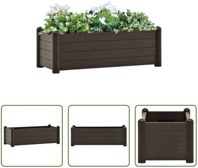 Verhoogde Tuinbak - 100 x 43 x 35 cm - Mokka - 80 L Grijs