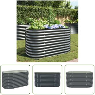 Verhoogde Tuinbak - Gegalvaniseerd Staal - 160x80x81 cm - Grijs