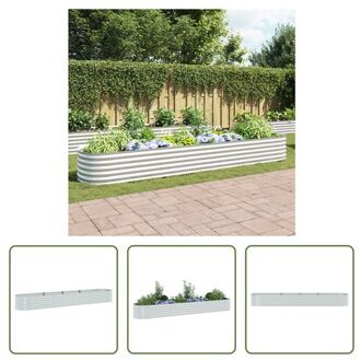 Verhoogde tuinbak - Gegalvaniseerd staal - 400x80x44 cm Zilverkleurig