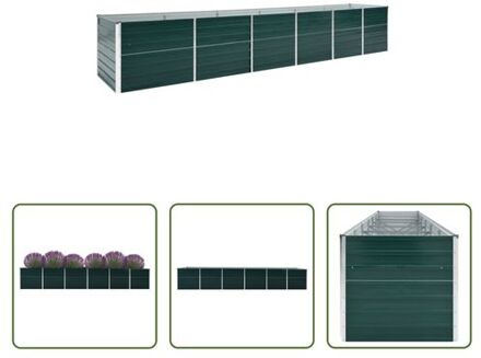 Verhoogde Tuinbak - Gegalvaniseerd Staal - 480x80x77 cm - Groen