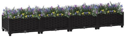 Verhoogde tuinbak - Polypropyleen - 160 x 40 x 23 cm - Zwart