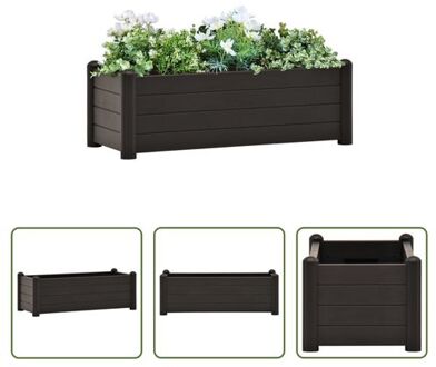 Verhoogde Tuinbak - PP - 100 x 43 x 35 cm - 80 L - Antraciet Grijs