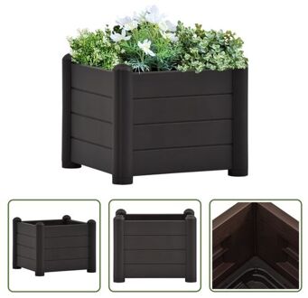 Verhoogde Tuinbak - PP - 43x43x35 cm - Antraciet - 30 L Grijs