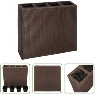 Verhoogde Tuinbak Rattan - 79 x 22 x 76 cm - bruin