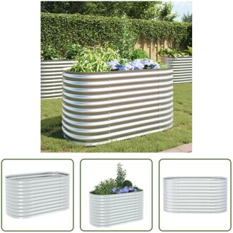 Verhoogde Tuinbak - Staal - 160 x 80 x 81 cm - Gegalvaniseerd Zilverkleurig