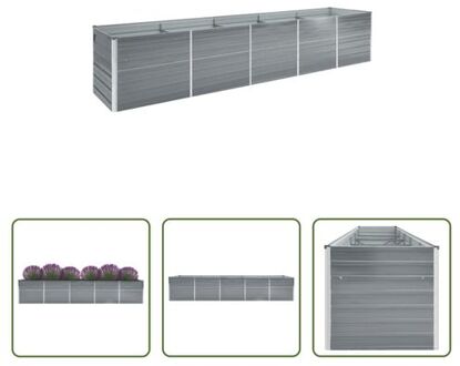 Verhoogde tuinbak - Staal - 400 x 80 x 77 cm - Grijs