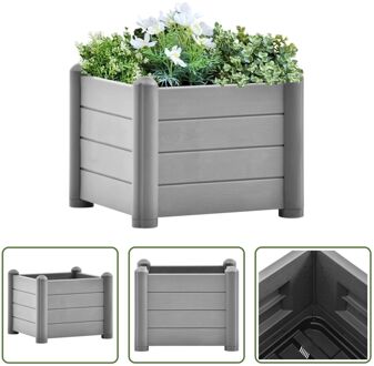 Verhoogde Tuinbak - Steengrijs - 43 x 43 x 35 cm - 30 L - UV- weer- en vorstbestendig - Met