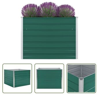 Verhoogde Tuinbed - Gegalvaniseerd Staal - 100x100x77 cm - Groen