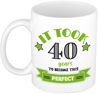 Verjaardag cadeau mok 40 jaar - groen - grappig - 300 ml - keramiek - feest mokken