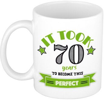 Verjaardag cadeau mok 70 jaar - groen - grappig - 300 ml - keramiek - feest mokken