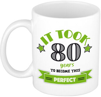 Verjaardag cadeau mok 80 jaar - groen - grappig - 300 ml - keramiek - feest mokken