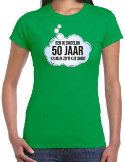 verjaardag cadeau t-shirt dames - 50 jaar/Sarah - groen - kut shirt XS