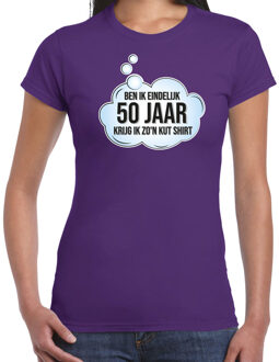 verjaardag cadeau t-shirt dames - 50 jaar/Sarah - paars - kut shirt M