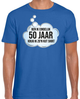verjaardag cadeau t-shirt heren - 50 jaar/Abraham - blauw - kut shirt 2XL