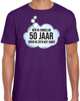 verjaardag cadeau t-shirt heren - 50 jaar/Abraham - paars - kut shirt XL