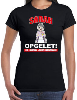 Verjaardag cadeau t-shirt Sarah opgelet 50 jaar zwart voor dames 2XL