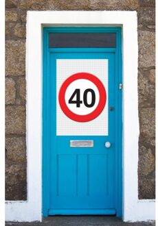 Verjaardag deurposter - 2x - 40 jaar - stopbord - 59 x 84 cm - leeftijd feestartikelen