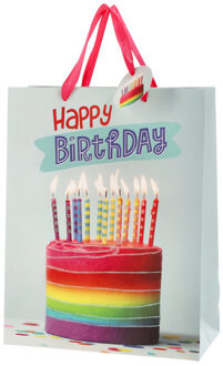 Verjaardag giftbags/cadeau tasje - verjaardagstaart - 25 x 32 x 12 cm