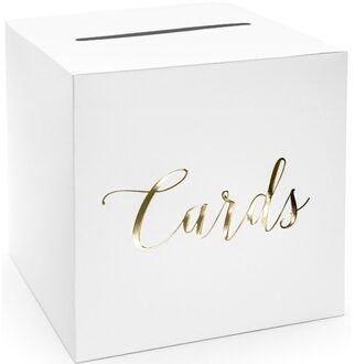 Verjaardag/jubileum enveloppendoos wit/goud Cards 24 cm - Versieringen/decoraties