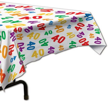 Verjaardag/jubileum tafelkleed - 40 jaar - 137 x 274 cm - feest tafelkleden leeftijd